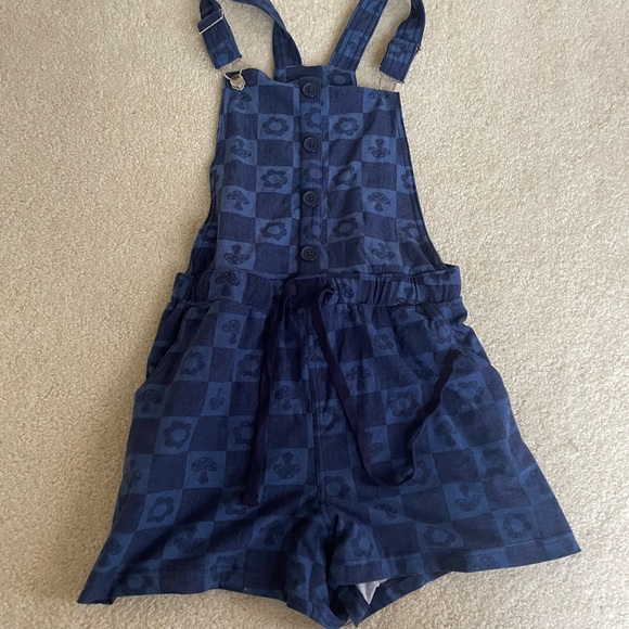 XS/S Blue and navy checkered overalls - Picture 3 of 4